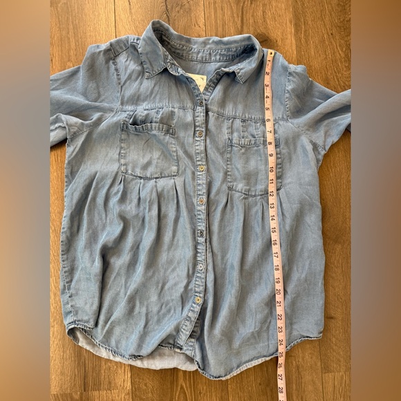 Style & Co Chambray Relaxed Fit Soft Denim Button Up Top Size 0X - Picture 8 of 9